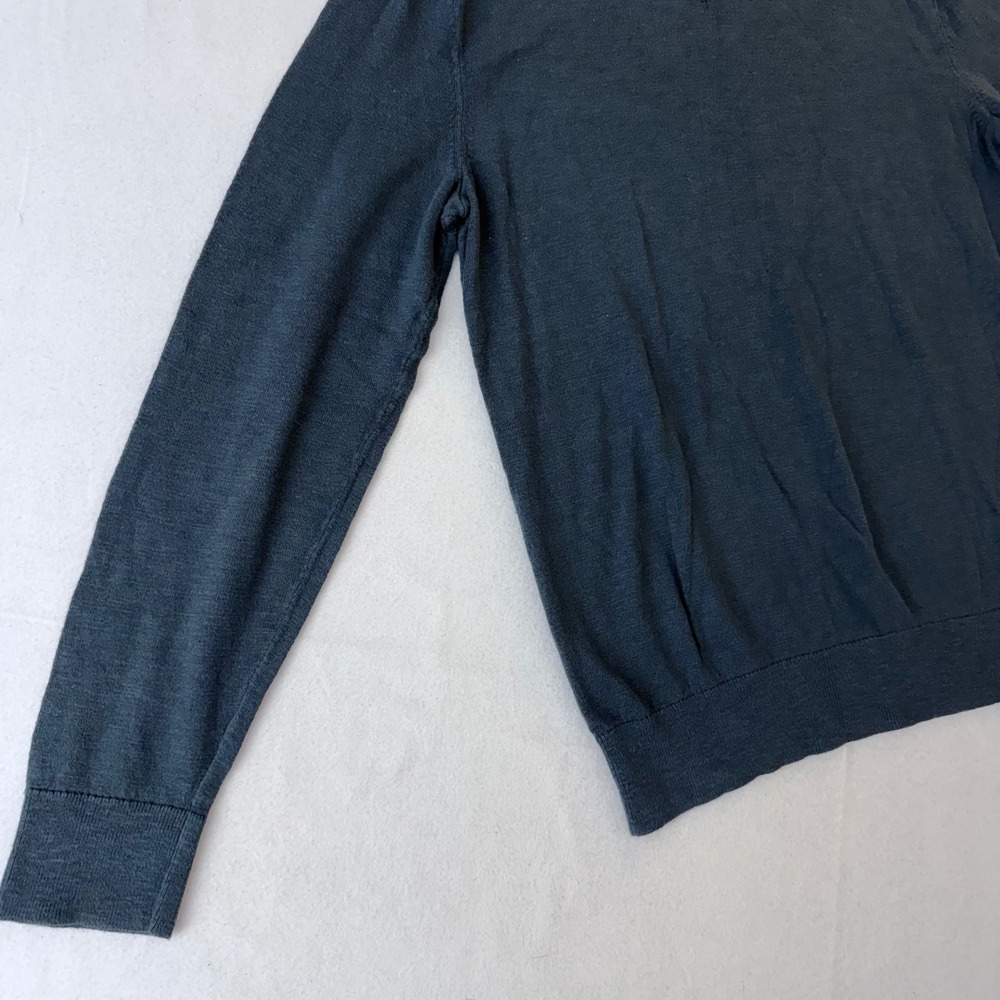Banana Republic Mens Organic Cotton Crewneck Sweater Blue Gray Medium - Picture 4 of 10